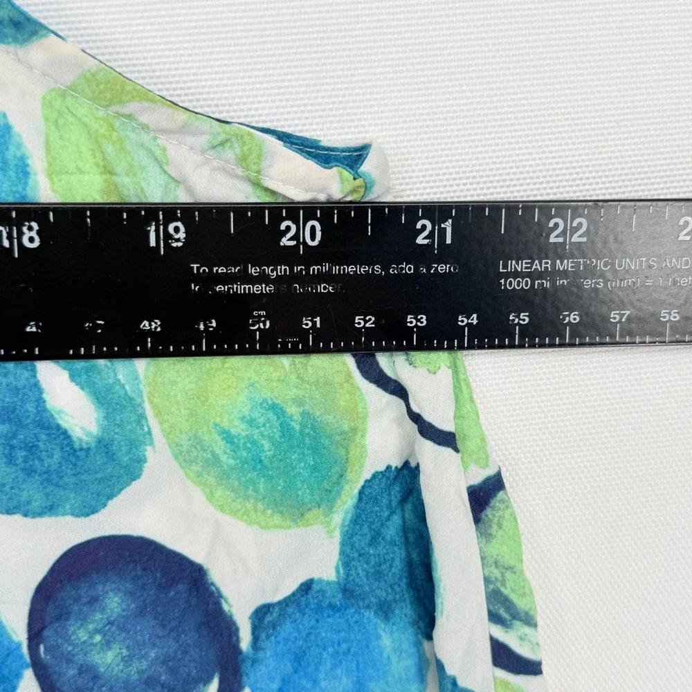 Liv Habitat Dress Womens Medium Blue Green Bubble Lagenlook Beachy Art to Wear